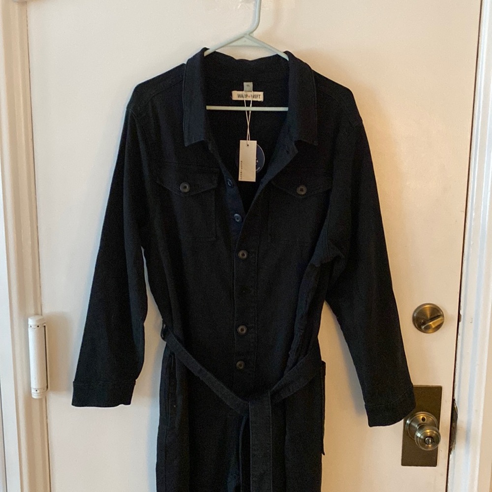 Warp & Weft Long Sleeve Collared Jumpsuit